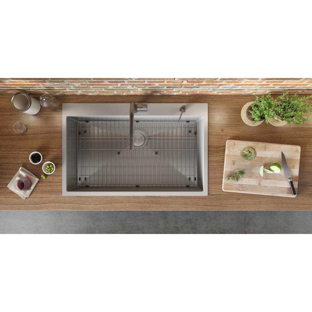 Drop-In Stainless Steel 33 in. Topmount Tight Radius 16-Gauge Kitchen Sink Single Bowl