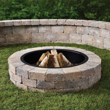 Weston 52 in. x 12 in. Northwoods Tan Round Concrete Fire Pit Kit With Metal Liner - Super Arbor