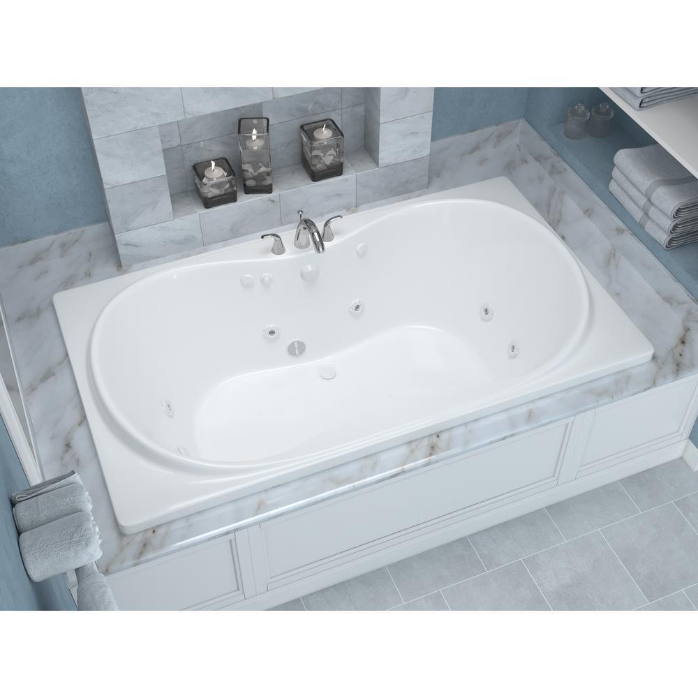 Star 6 ft. Rectangular Drop-in Whirlpool Bathtub in White - Super Arbor