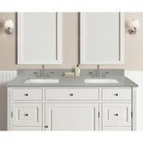 73 in. W x 22 in. D x 0.75 in. H Quartz Vanity Top in Earth Gray with White Basins - Super Arbor