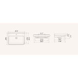 Nameeks Belo Wall Mounted Vessel Bathroom Sink in White with 3 Faucet Holes