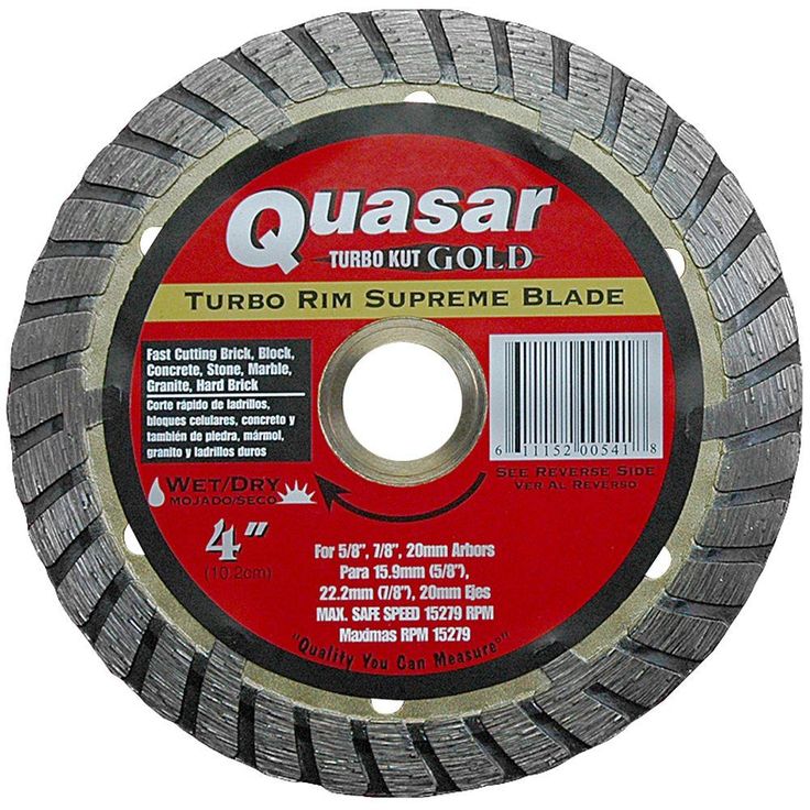 Quasar Turbo Kut Gold 4 in. Turbo Rim Supreme Diamond Blade