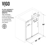 Elan 60 in. x 66 in. Frameless Sliding Tub Door in Matte Black and Clear Glass - Super Arbor