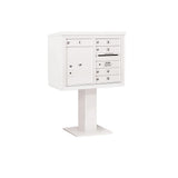 3400 Horizontal Series 5-Compartment 1-Parcel Locker Pedestal Mount Mailbox - Super Arbor