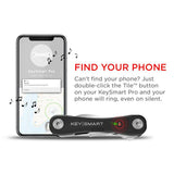 Pro Compact Multiple Key Holder with Tile Smart Location in Black - Super Arbor