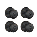 Georgian Satin Nickel Privacy Bed/Bath Door Knob (8-Pack) - Super Arbor