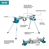Makita WST06 Compact Folding Miter Saw Stand, Aluminum, 100-1/2 in. Extensions, 500 lb Capacity