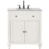 Hamilton Shutter 25 in. W x 22 in. D Bath Vanity in Sea Glass with Granite Vanity Top in Grey