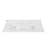 61 in. W x 22 in. D x 0.75 in. H Engineered Marble Vanity Top in Calacatta White with White Basin - Super Arbor