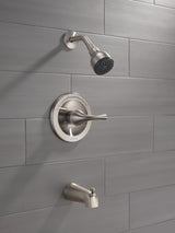 Delta Foundations Brushed Nickel 1-Handle Bathtub and Shower Faucet with Valve