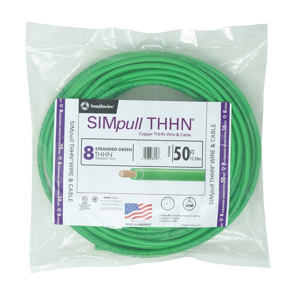 500 ft. 8 Black Stranded CU SIMpull THHN Wire - Super Arbor