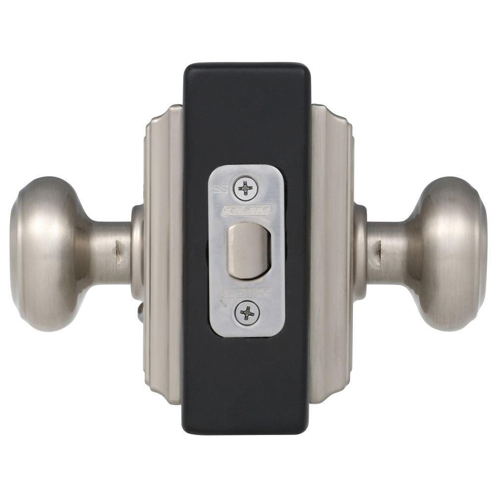 Georgian Satin Nickel Passage Hall/Closet Door Knob with Addison Trim - Super Arbor