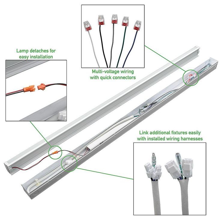 4 ft. 220-Watt Equivalent Integrated LED White Commercial Strip Light Fixture 4000K High Output 5500 Lumens
