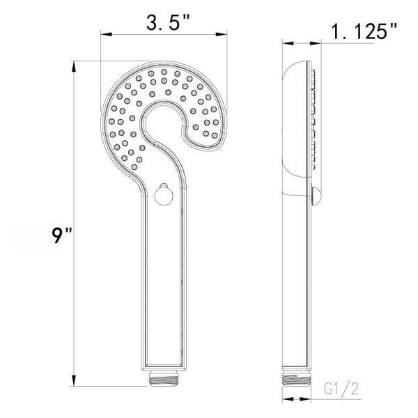 2-Spray 3.5 in. Single Wall Mount Handheld Adjustable Shower Head in Black - Super Arbor