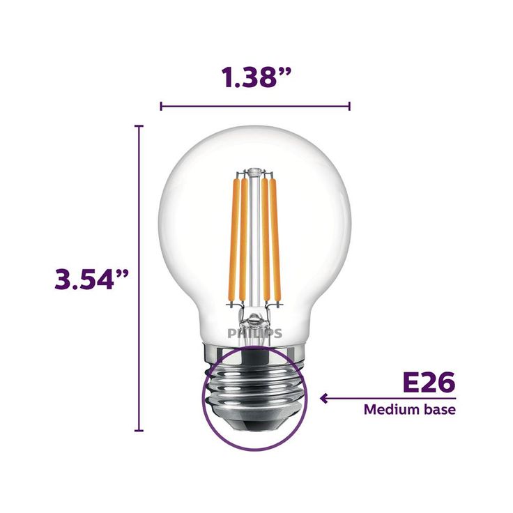 Philips 40-Watt Equivalent G16.5 Dimmable LED Light Bulb Soft White Globe (2-Pack)