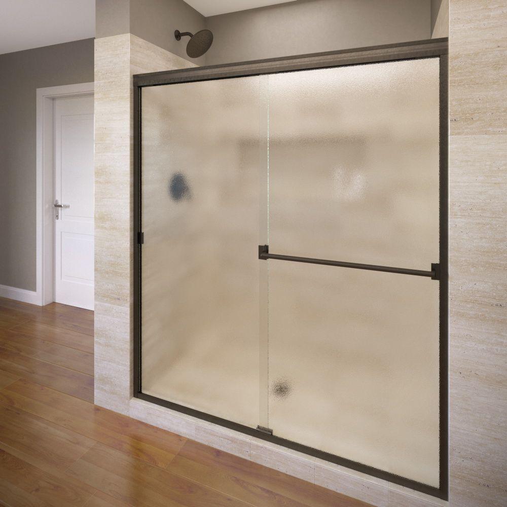 Classic 60 in. x 70 in. Semi-Frameless Sliding Shower Door in Chrome with Clear Glass - Super Arbor