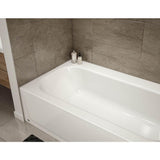 Maui Plus 60 in. Left Drain Rectangular Alcove Soaking Bathtub in White - Super Arbor