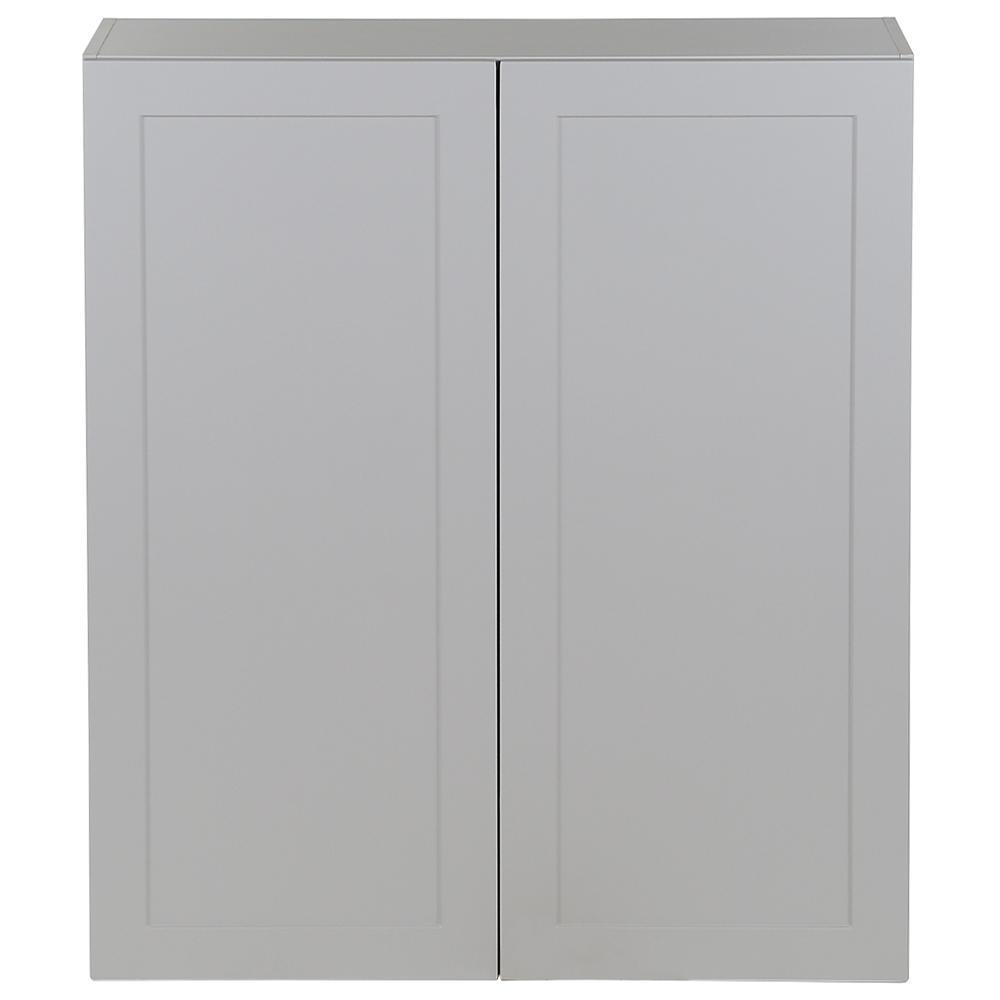 Cambridge Shaker Assembled 30x42x12.5 in. Wall Cabinet with 2 Soft Close Doors in White - Super Arbor