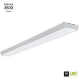 4 ft. 3600 Lumens Integrated LED White Wraparound Ceiling Light Flush Mount Multi-Volt Bright White 4000K (6-Pack) - Super Arbor