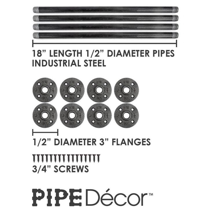 1/2 in. x 1.5 ft. L Black Steel Pipe Flange Table Leg Kit (Set of 4)