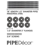 1/2 in. x 1.5 ft. L Black Steel Pipe Flange Table Leg Kit (Set of 4)