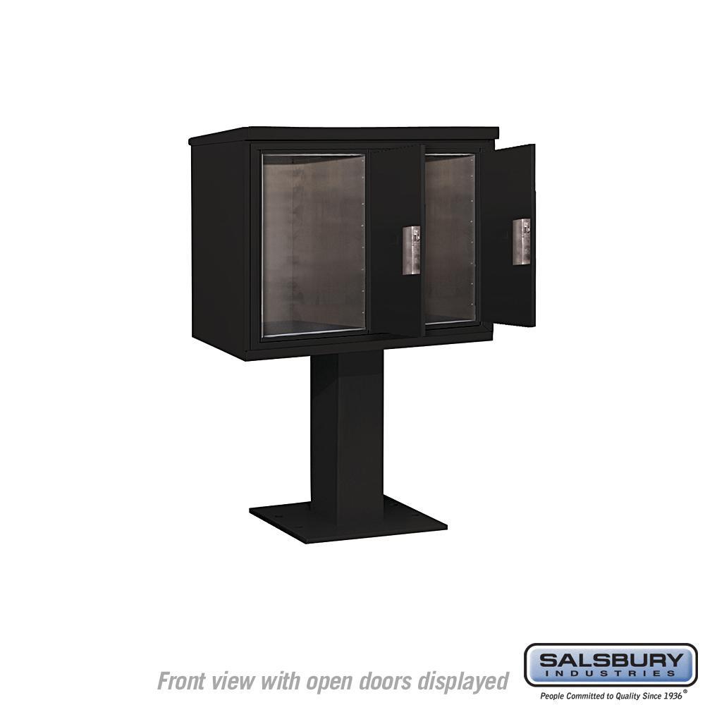 3400 Horizontal Series 2-Parcel Locker Pedestal Mount Mailbox - Super Arbor
