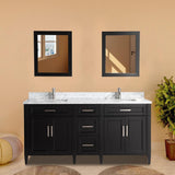 Savona 72 in. W x 22 in. D x 36 in. H Bath Vanity in Espresso with Vanity Top in White with White Basin and Mirror - Super Arbor