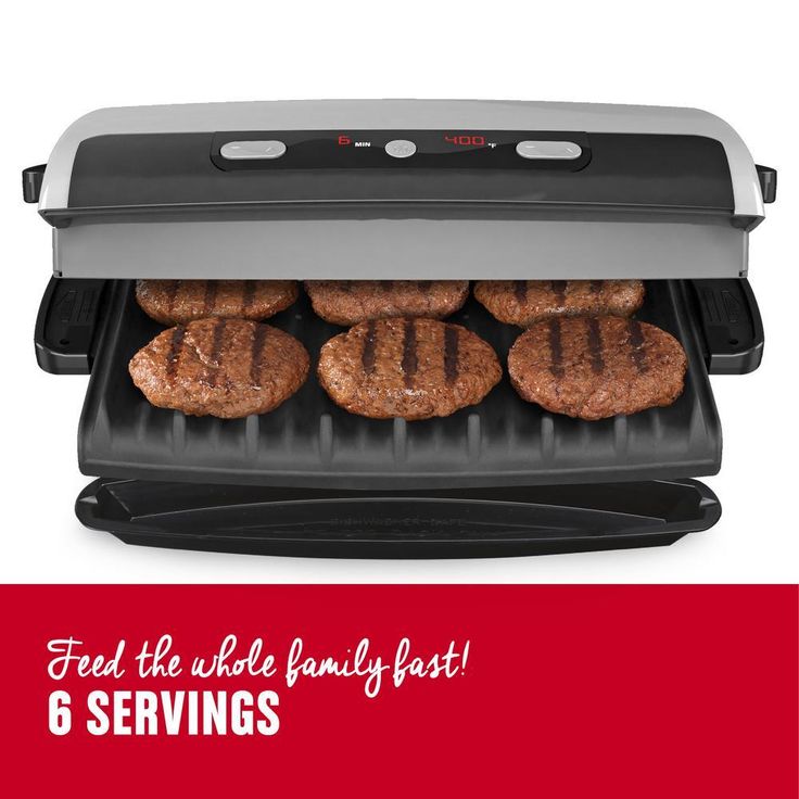 100 sq. in. Silver Indoor Grill with Removable Plates