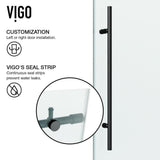 Elan E-class 60 in. x 76 in. Frameless Sliding Shower Door in Matte Black with Clear Glass and Handle - Super Arbor