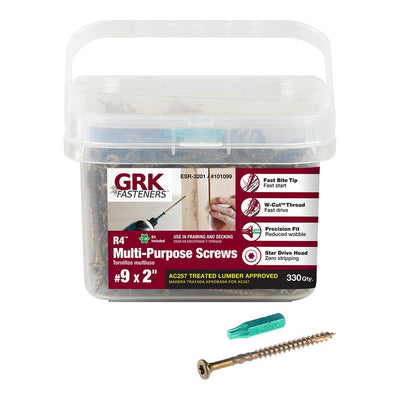 #9 x 2 in. Star Drive Bugle Head R4 Multi-Purpose Wood Screw (330-Pack)
