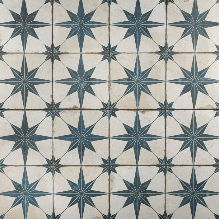 Merola Tile Kings Star Blue 17-5/8 in. x 17-5/8 in. Ceramic Floor and Wall Tile