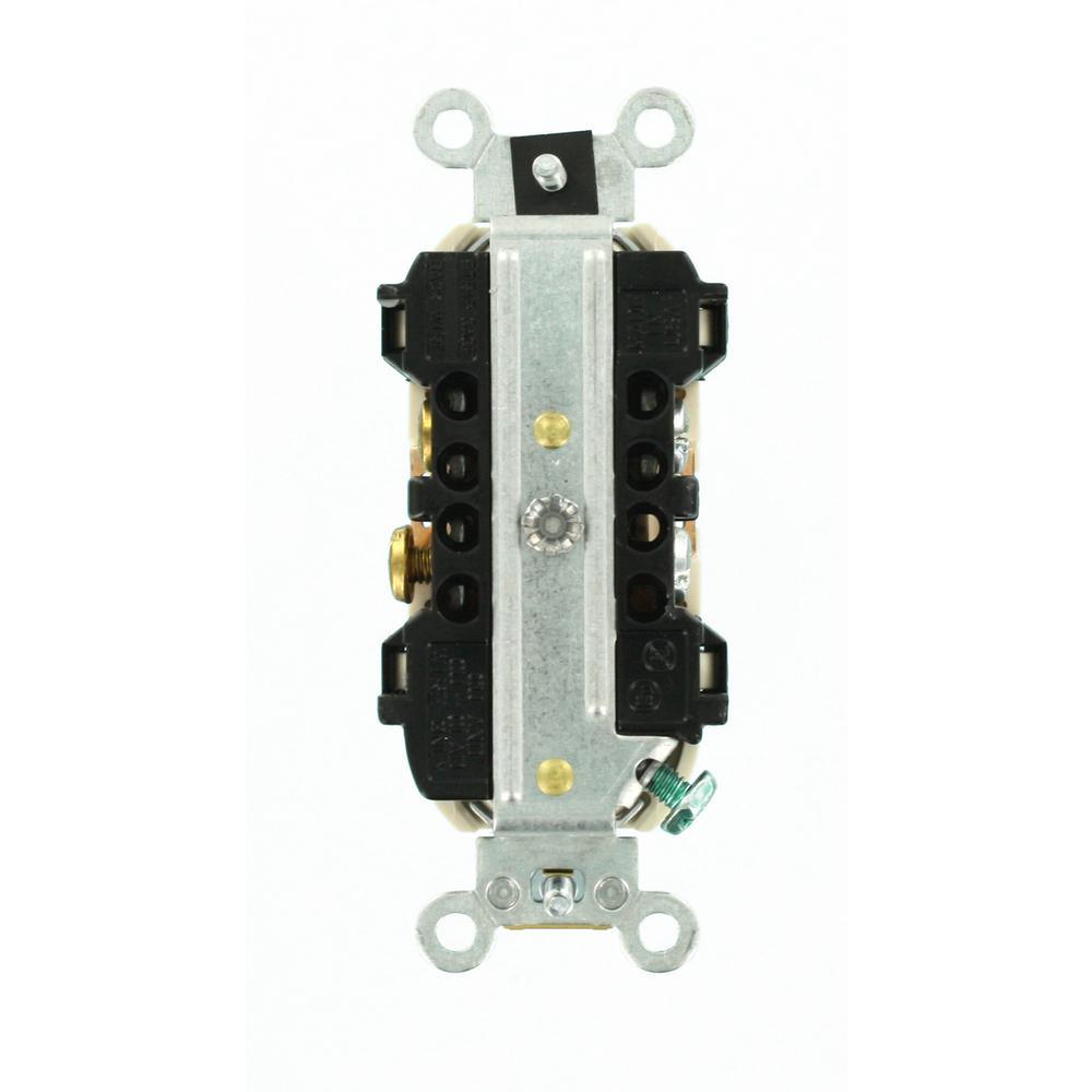 15 Amp Industrial Grade Narrow-Body Duplex Outlet, Light Almond - Super Arbor