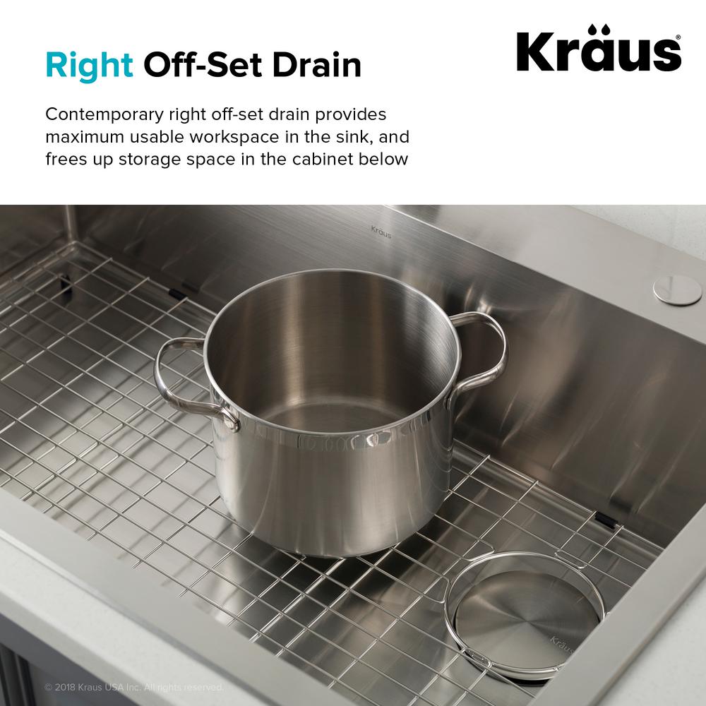 Loften All-in-One Dual Mount Drop-In Stainless Steel 33 in. 2-Hole Single Bowl Kitchen Sink with Pull Down Faucet - Super Arbor