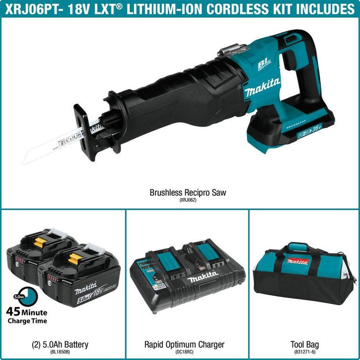 18-Volt X2 LXT Lithium-Ion (36-Volt) Brushless Cordless Reciprocating Saw Kit (5.0Ah) with 2 Batteries 5.0Ah and Charger