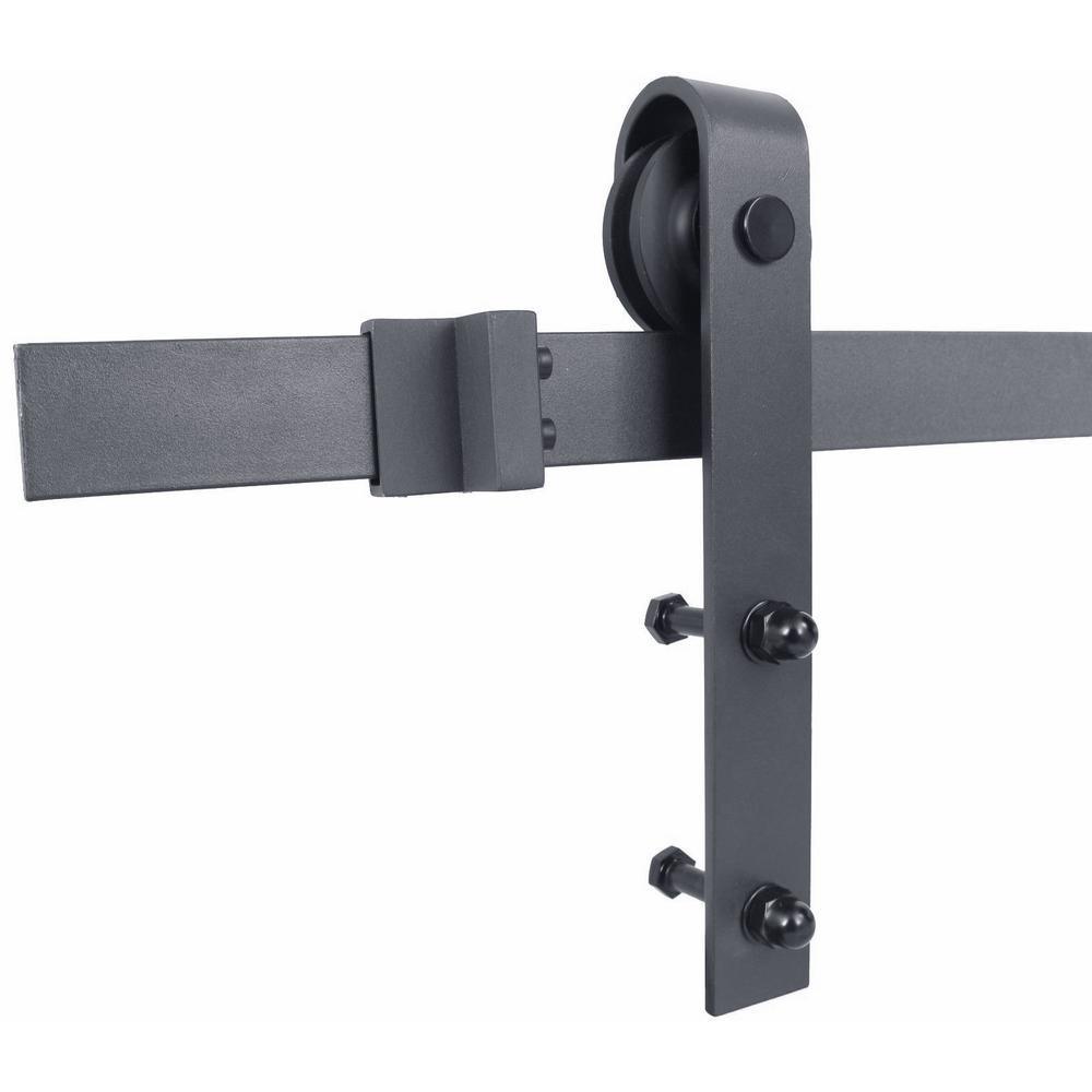 K Series 30 in. x 84 in. Gray Knotty Pine Wood Interior Sliding Barn Door with Hardware Kit - Super Arbor