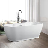 Toulon 59 in. Acrylic Flatbottom Freestanding Bathtub in White - Super Arbor