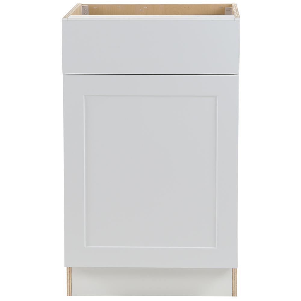 Cambridge Shaker Assembled 18 in. x 34.5 in. x 24.5 in. Base Cabinet w/ 1 Soft Close Drawer & 1 Soft Close Door in White - Super Arbor