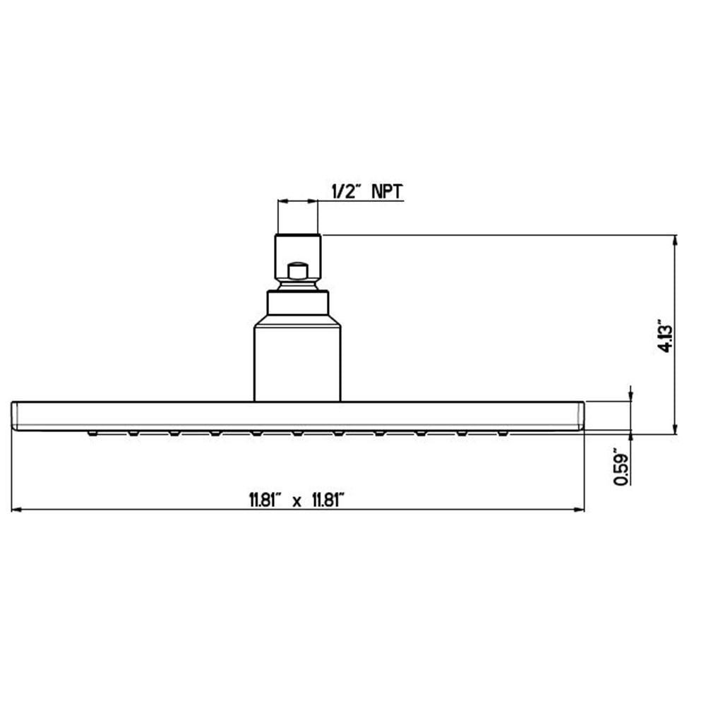 Quadrolight 1-Pattern 2.5 GPM 11.81 in. Ceiling Mount Square Shower Head with LED Light in Chrome - Super Arbor