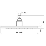 Quadrolight 1-Pattern 2.5 GPM 11.81 in. Ceiling Mount Square Shower Head with LED Light in Chrome - Super Arbor