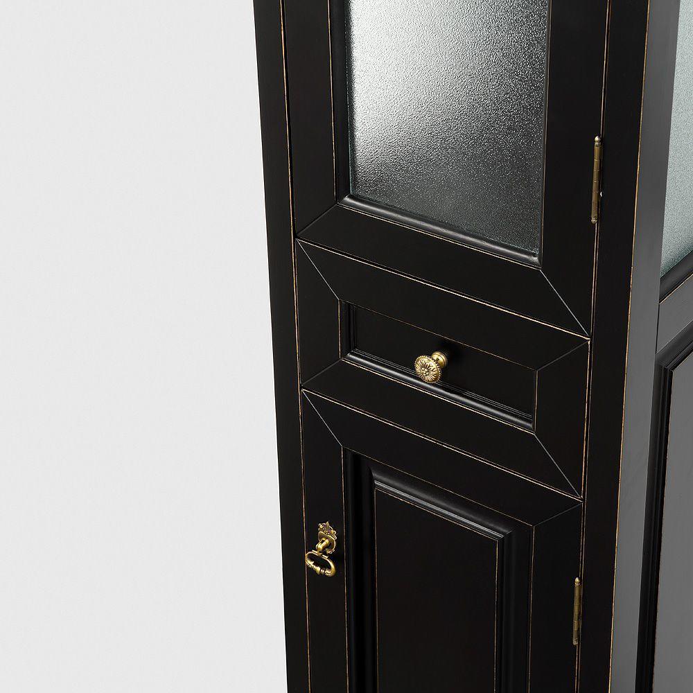Andover 18 in. W x 16 in. D x 65 in. H Bathroom Linen Storage Tower Cabinet in Antique Black