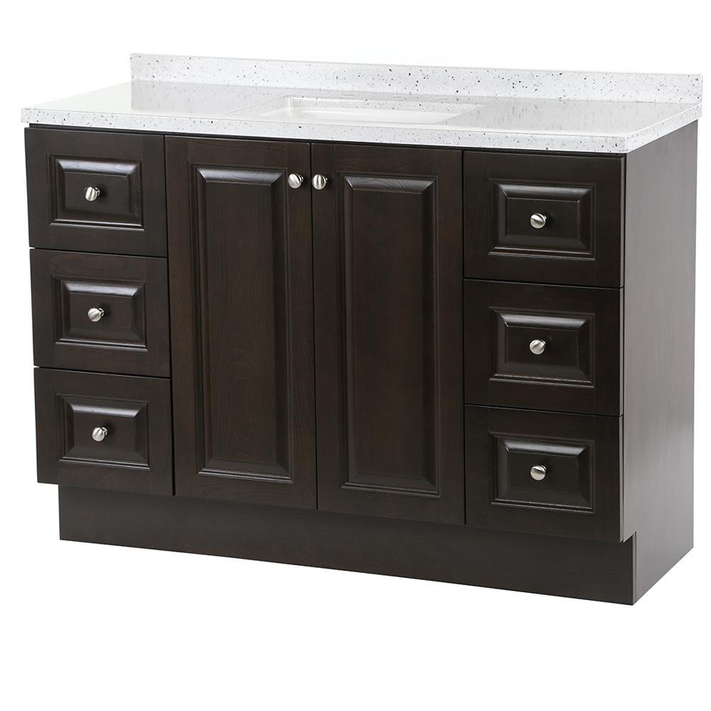 Northwood 49 in. W x 19 in. D Vanity in Dusk with Solid Surface Vanity Top in Silver Ash with White Sink - Super Arbor