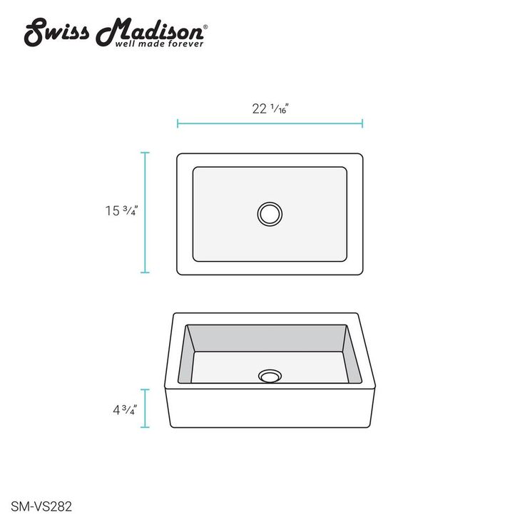 Swiss Madison Voltaire Ceramic Rectangle Vessel Sink in White