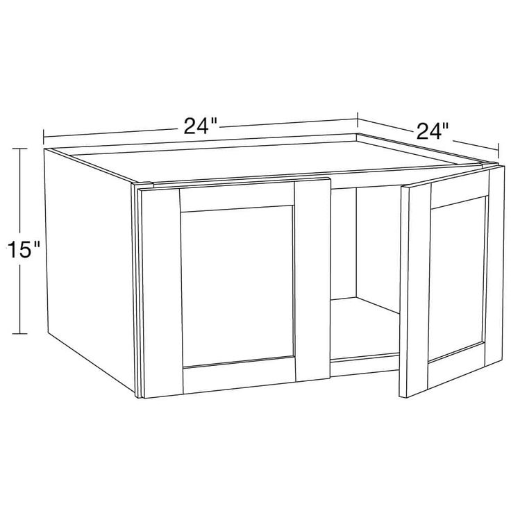 Home Decorators Collection Washington Vessel Blue Plywood Shaker Assembled Wall Kitchen Cabinet Soft Close 24 W in. 24 D in. 15 in. H