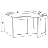 Home Decorators Collection Washington Vesper White Plywood Shaker Stock Assembled Wall Kitchen Cabinet 24 in. x 15 in. x 24 in. Soft Close