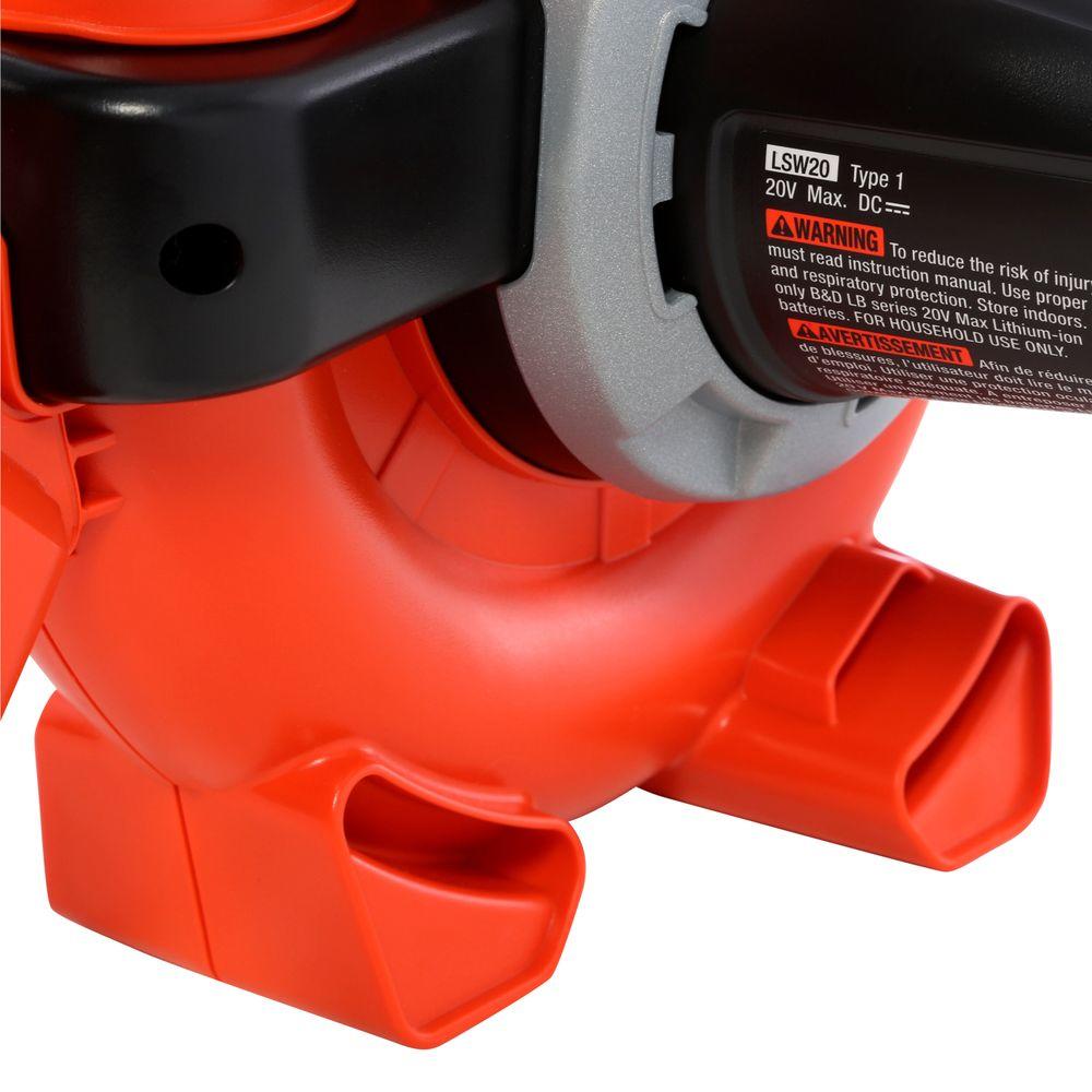 BLACK+DECKER 120 MPH 120 CFM 20V MAX Lithium-Ion Cordless Handheld Leaf Sweeper (Tool Only)
