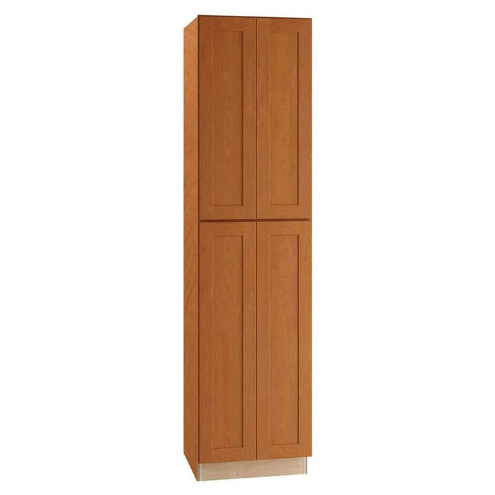 Home Decorators Collection Newport 24 in. W x 24 in. D x 90 in. H Assembled Plywood Pantry Kitchen Cabinet in Cinnamon with 4ROT Soft Close