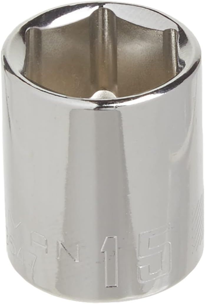 Craftsman 15mm Metric 6-Point Shallow Socket, 3/8-inch Drive