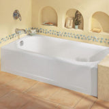 Princeton Luxury Ledge 5 ft. Americast Left-Hand Drain Drop-in Rectangular Bathtub in White - Super Arbor
