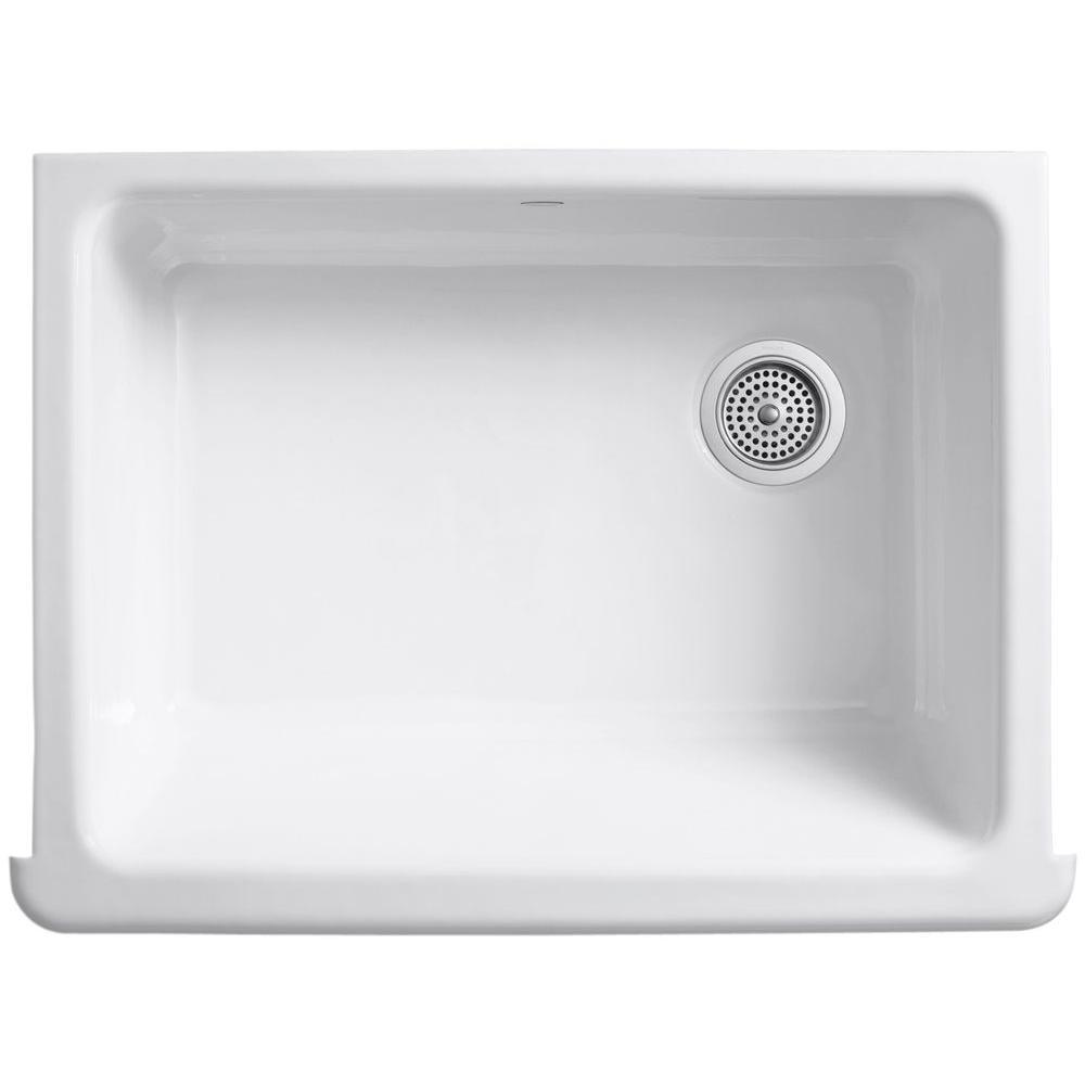 Whitehaven Farmhouse Apron Front Self-Trimming Cast Iron 30 in. Single Bowl Kitchen Sink in White - Super Arbor