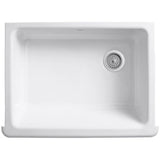 Whitehaven Farmhouse Apron Front Self-Trimming Cast Iron 30 in. Single Bowl Kitchen Sink in White - Super Arbor